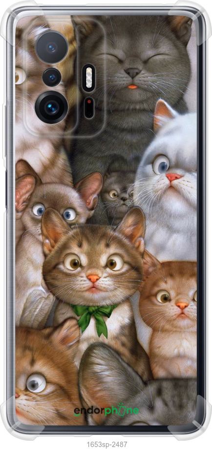 

Силіконовий протиударний с посиленими кутами чохол "Коти" для Xiaomi 11T
