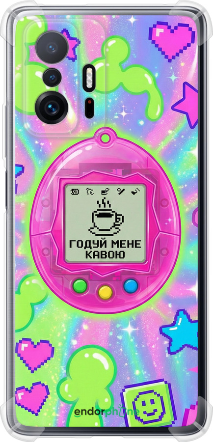Силіконовий протиударний с посиленими кутами чехол Y2K Aesthetic Retro Pet: Годуй мене кавою для Xiaomi 11T Pro - 6784sp-2552 изображение 