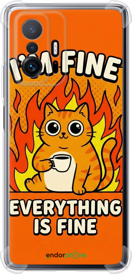 Силикон с усиленными углами чехол Funny Cat для Xiaomi 11T - 6786sp-2487 изображение 