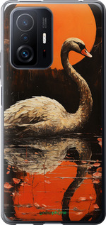 Силиконовый чехол Лебедь для Xiaomi 11T - 5964u-2487 изображение 