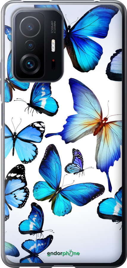 Силиконовый чехол Бабочки для Xiaomi 11T - 6023u-2487 изображение 