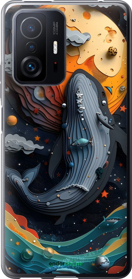 Силиконовый чехол Кит в космосе для Xiaomi 11T - 6328u-2487 изображение 