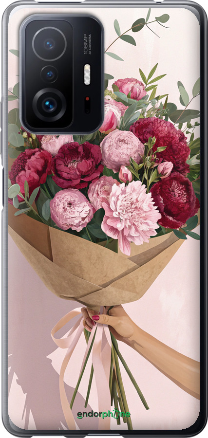 Силіконовий чехол Півонії 1 для Xiaomi 11T Pro - 6705u-2552 изображение 