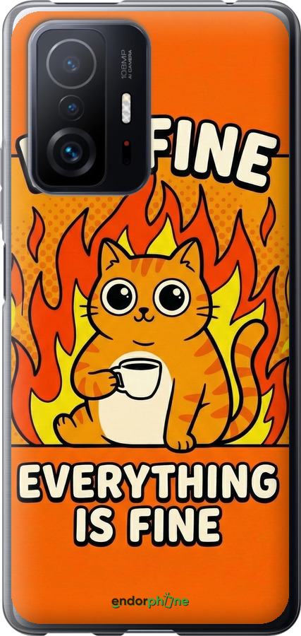 Силиконовый чехол Funny Cat для Xiaomi 11T - 6786u-2487 изображение 