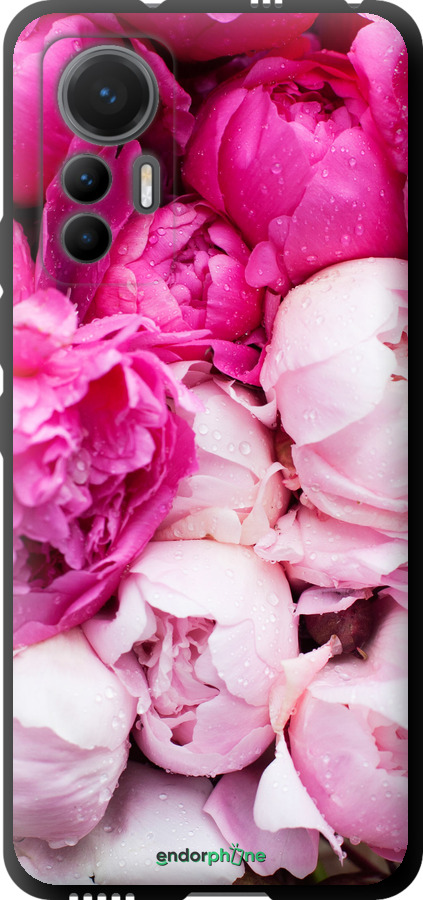 

TPU preto Capa "Peónias cor-de-rosa" para Xiaomi 12 Lite