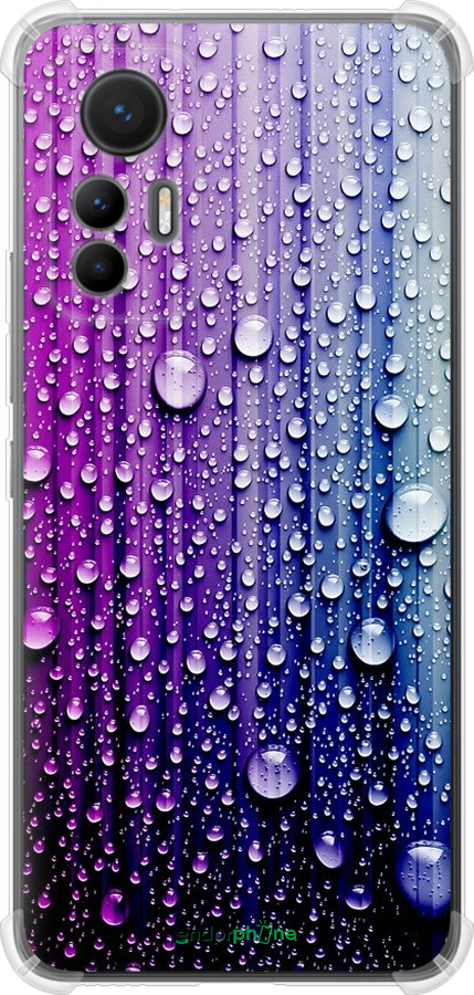 

Силіконовий протиударний с посиленими кутами чохол "Краплини води" для Xiaomi 12 Lite, Синій