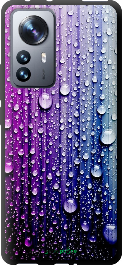 

TPU чорний чохол "Краплини води" для Xiaomi 12 Pro, Синій
