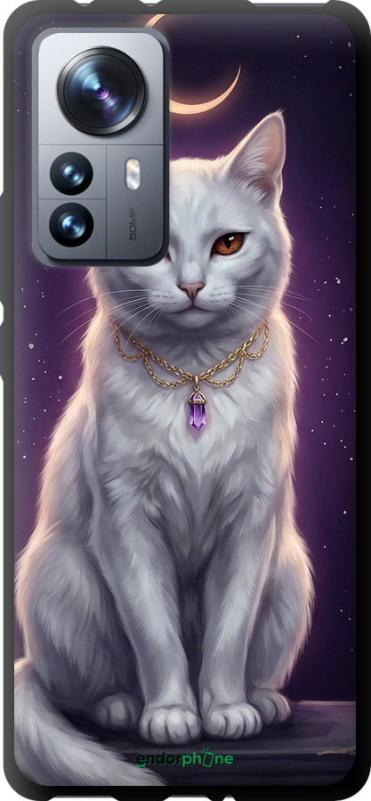 TPU чехол Mystic White Cat Gothic Dark Purple Gold для Xiaomi 12 Pro - 6805b-2560 изображение 