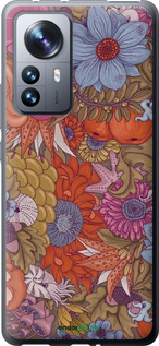Силиконовый чехол Абстрактные цветы для Xiaomi 12 Pro - 6526u-2560 изображение 