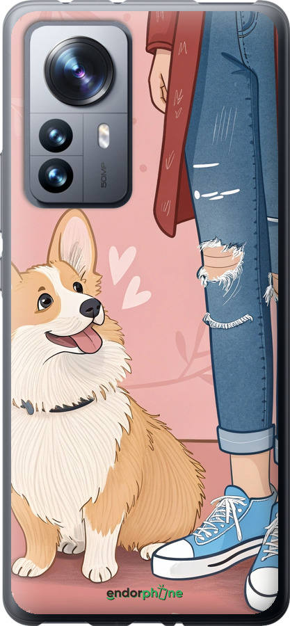 Силиконовый чехол Корги 3 для Xiaomi 12 Pro - 6707u-2560 изображение 