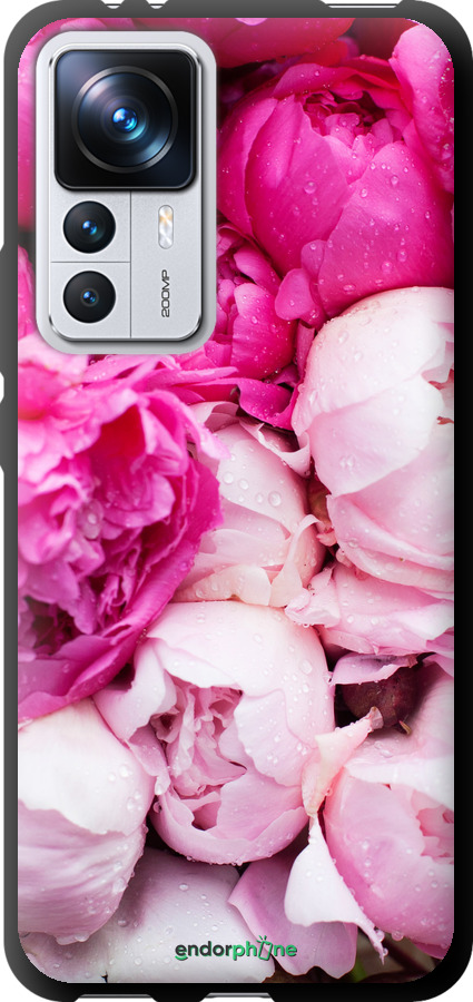 

TPU preto Capa "Peónias cor-de-rosa" para Xiaomi 12T Pro