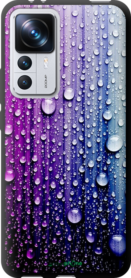 

TPU чорний чохол "Краплини води" для Xiaomi 12T Pro, Синій
