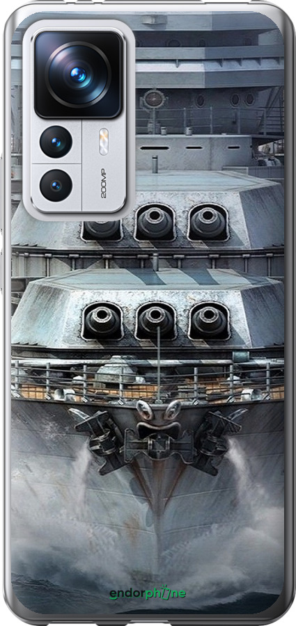 Силиконовый чехол Линкор, world of tanks, wargaming, военный корабль для Xiaomi 12T - 6453u-3332 изображение 