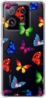 Силикон с усиленными углами чехол Красочные мотыльки для Xiaomi 13 Pro - 4761sp-2959 изображение 