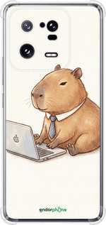 Силіконовий протиударний с посиленими кутами чехол Funny Capybara CEO Working для Xiaomi 13 Pro - 6777sp-2959 изображение 