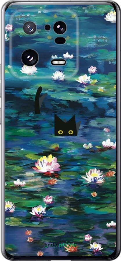 Силиконовый чехол Чехол с изображением водяных лилий Моне и кошек для Xiaomi 13 Pro - 6399u-2959 изображение 