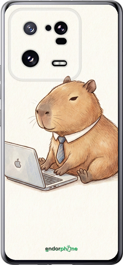 Силиконовый чехол Funny Capybara CEO Working для Xiaomi 13 Pro - 6777u-2959 изображение 