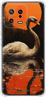 Силикон с усиленными углами чехол Лебедь для Xiaomi 13 - 5964sp-2957 изображение 