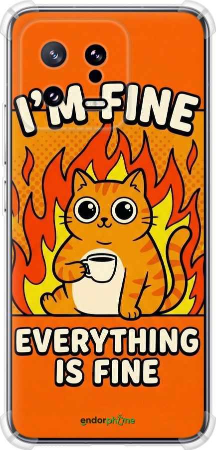 Силикон с усиленными углами чехол Funny Cat для Xiaomi 13 - 6786sp-2957 изображение 