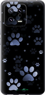 Силиконовый чехол С синими отпечатками лап для Xiaomi 13 - 6441u-2957 изображение 