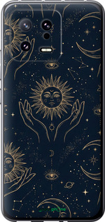 Силиконовый чехол Celestial Harmony: Sun & Moon Gold Mystic Pattern для Xiaomi 13 - 6778u-2957 изображение 