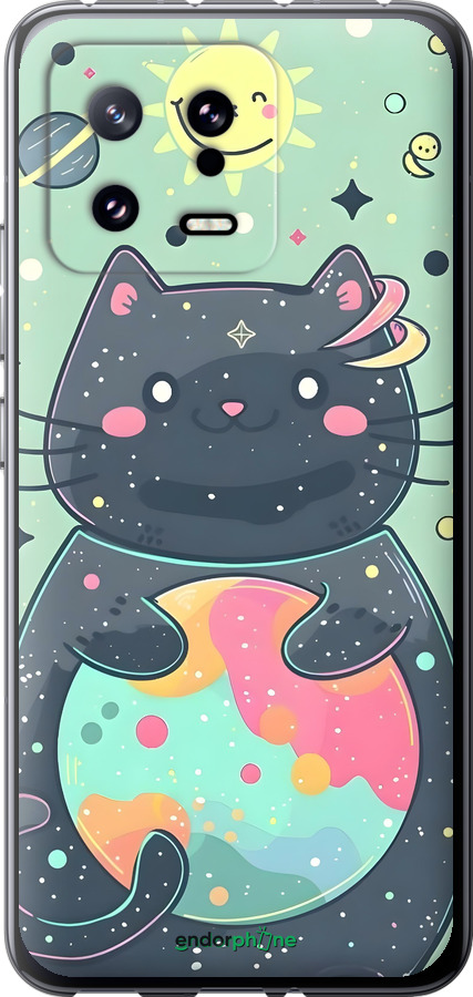 Силіконовий чехол Милый котик для Xiaomi 13 - 6364u-2957 изображение 