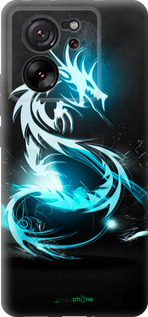 Силиконовый чехол Бело-голубой огненный дракон для Xiaomi Redmi K60 Ultra - 113u-4143 изображение 