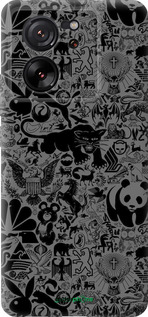 Силиконовый чехол Чёрно-серый стикер бомбинг для Xiaomi Redmi K60 Ultra - 2432u-4143 изображение 