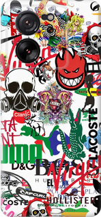 Силиконовый чехол Many different logos для Xiaomi Redmi K60 Ultra - 4022u-4143 изображение 