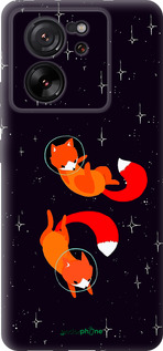 Силиконовый чехол Лисички в космосе для Xiaomi 13T PRO - 4519u-3810 изображение 