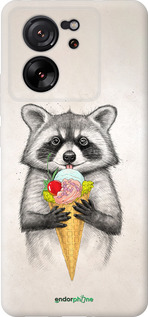 Силиконовый чехол Енотик с мороженым для Xiaomi 13T - 4602u-4142 изображение 
