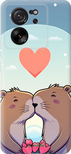 Силиконовый чехол Капибара любовь для Xiaomi 13T - 6027u-4142 изображение 