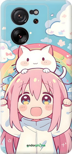 Силіконовий чехол Девочка аниме радуга для Xiaomi 13T PRO - 6304u-3810 изображение 