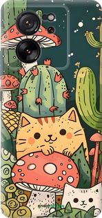 Силиконовый чехол Коты грибы для Xiaomi Redmi K60 Ultra - 6321u-4143 изображение 