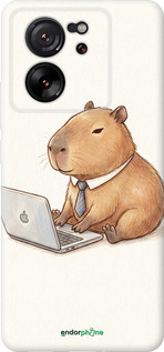 Силиконовый чехол Funny Capybara CEO Working для Xiaomi 13T PRO - 6777u-3810 изображение 