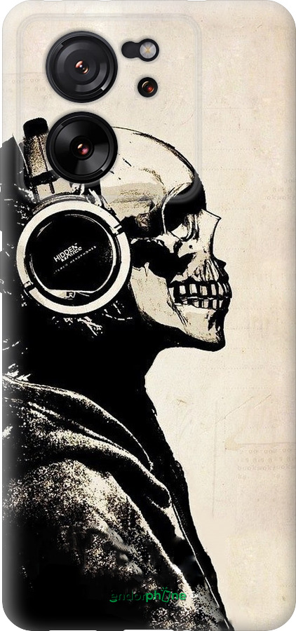 Силиконовый чехол Скелет-меломан v2 для Xiaomi 13T PRO - 1200u-3810 изображение 