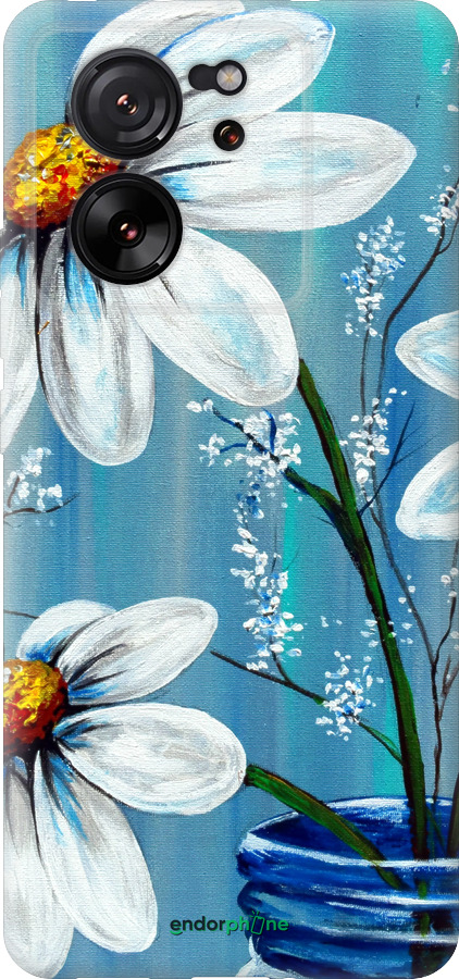 Силиконовый чехол Красивые арт-ромашки для Xiaomi 13T - 4031u-4142 изображение 