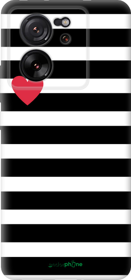 Силиконовый чехол Черно-белые полосы для Xiaomi 13T PRO - 4461u-3810 изображение 