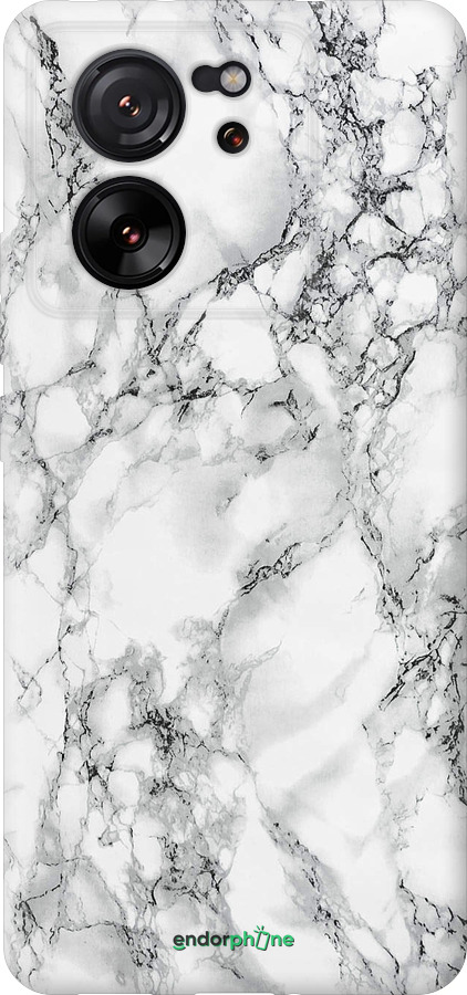 Силиконовый чехол Мрамор белый для Xiaomi 13T - 4480u-4142 изображение 