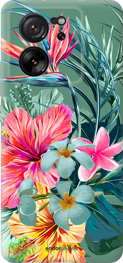 Силиконовый чехол Тропические цветы v1 для Xiaomi 13T PRO - 4667u-3810 изображение 