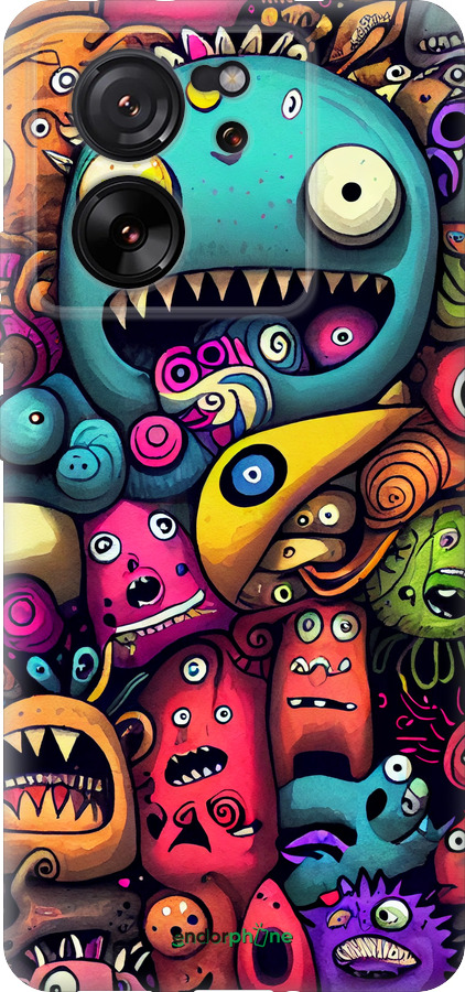 Силиконовый чехол Cмешные монстры для Xiaomi 13T - 5549u-4142 изображение 