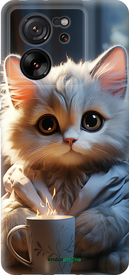 Силиконовый чехол White cat для Xiaomi 13T PRO - 5646u-3810 изображение 