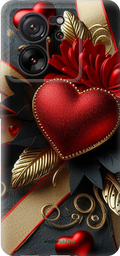 Силиконовый чехол Сердечки v2 для Xiaomi 13T - 5832u-4142 изображение 