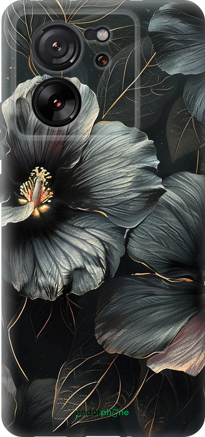 Силиконовый чехол Черные цветы для Xiaomi Redmi K60 Ultra - 6031u-4143 изображение 