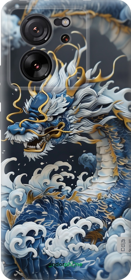 Силиконовый чехол Водяной дракон для Xiaomi 13T - 6113u-4142 изображение 
