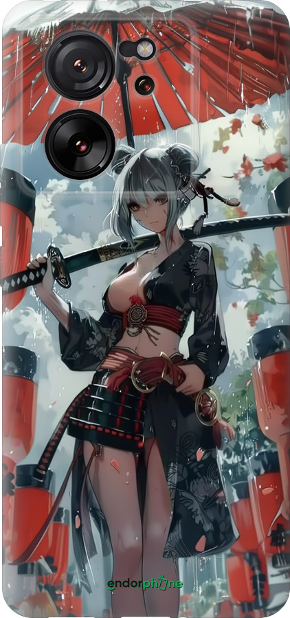 Силиконовый чехол Гейша-воин для Xiaomi Redmi K60 Ultra - 6124u-4143 изображение 