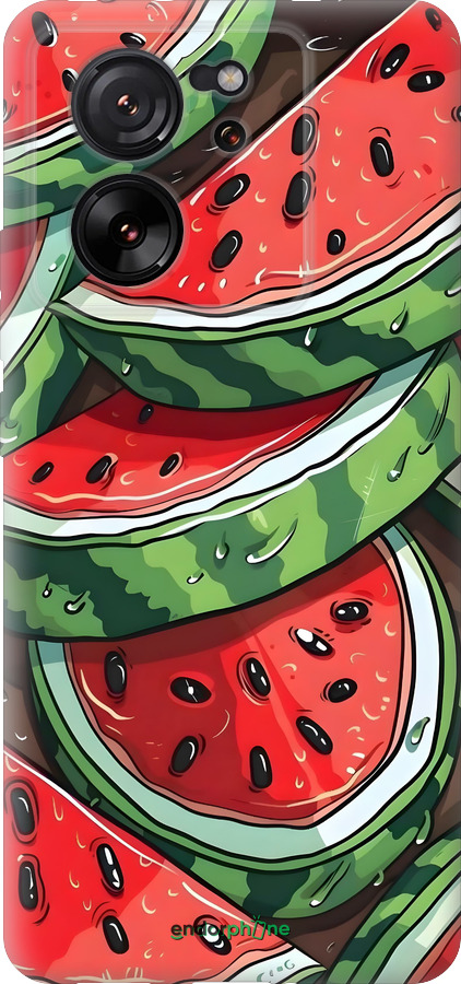 Силиконовый чехол Арбуз для Xiaomi 13T PRO - 6315u-3810 изображение 