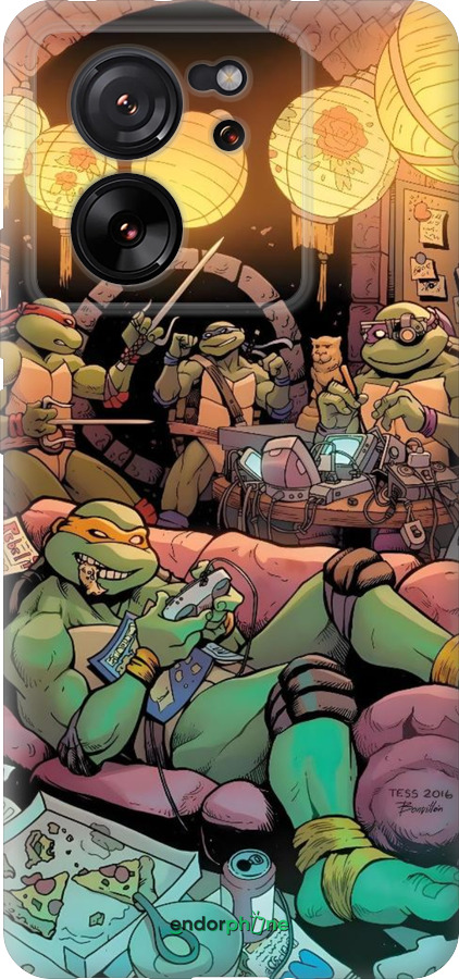 Силиконовый чехол Черепашки нинзя для Xiaomi 13T - 6346u-4142 изображение 