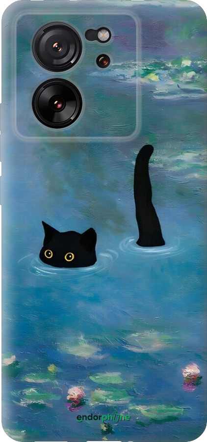 Силиконовый чехол С изображением кота и водяной лилии Monet для Xiaomi 13T PRO - 6519u-3810 изображение 