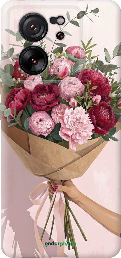 Силиконовый чехол Пионы 1 для Xiaomi 13T PRO - 6705u-3810 изображение 